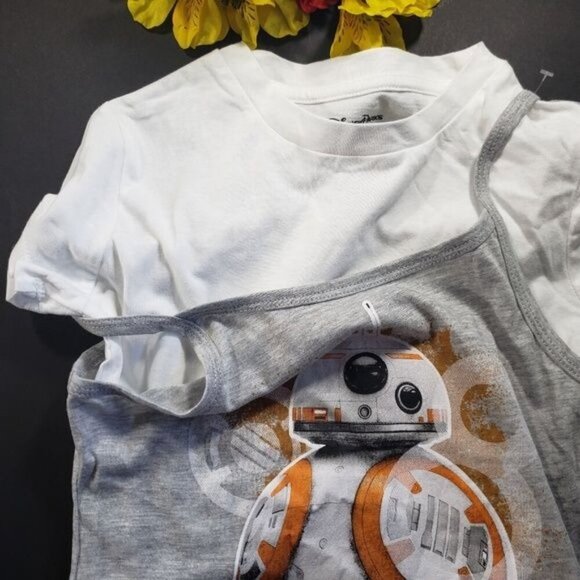 Disney Star Wars BB 8 Blouse Girl Tank Short Sleeved Shirt Graphic Tee Shirt - Picture 8 of 12